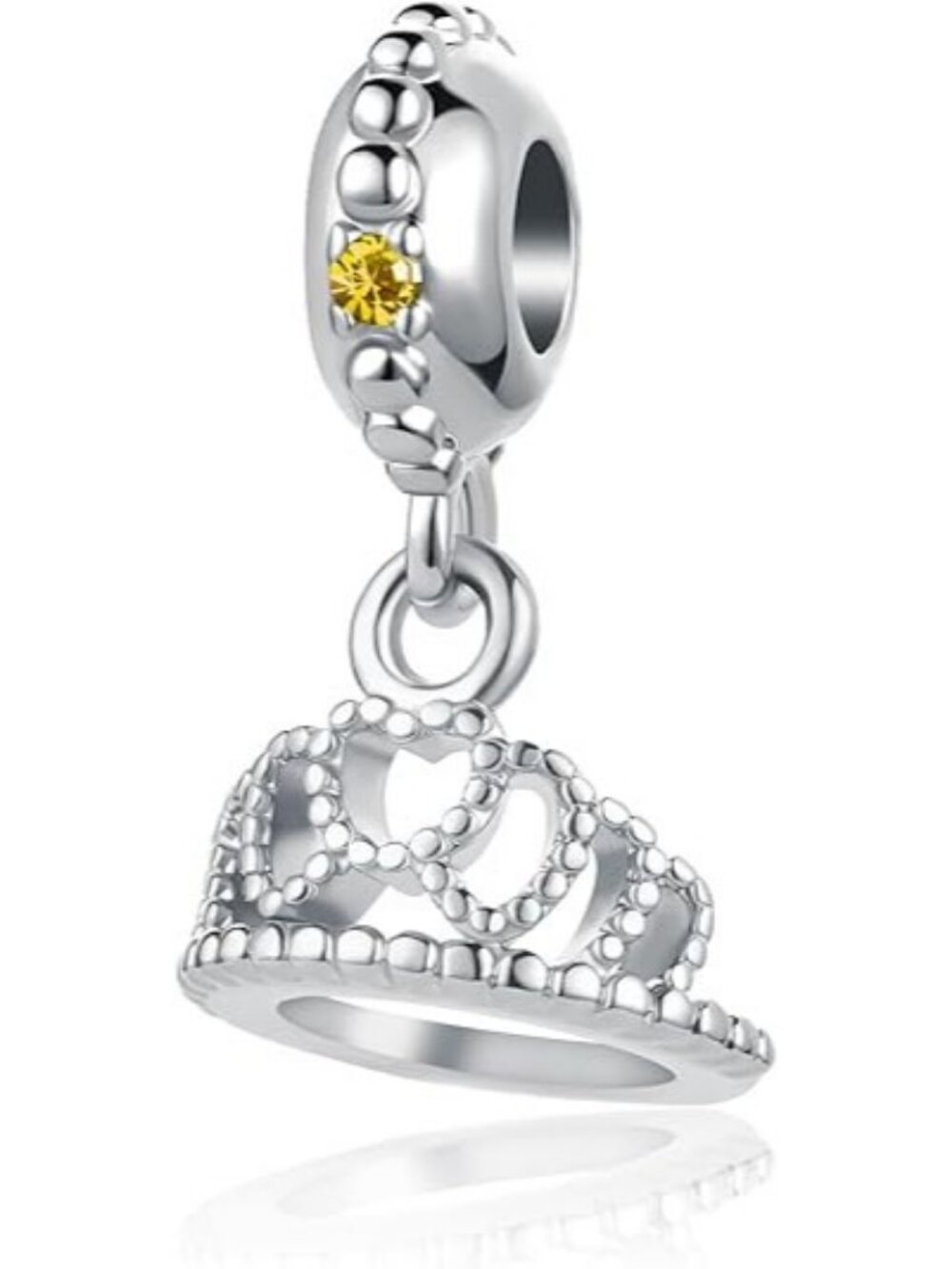 November Birthstone Princess Queen Crown Charm For Pandora Bracelets Jewelry